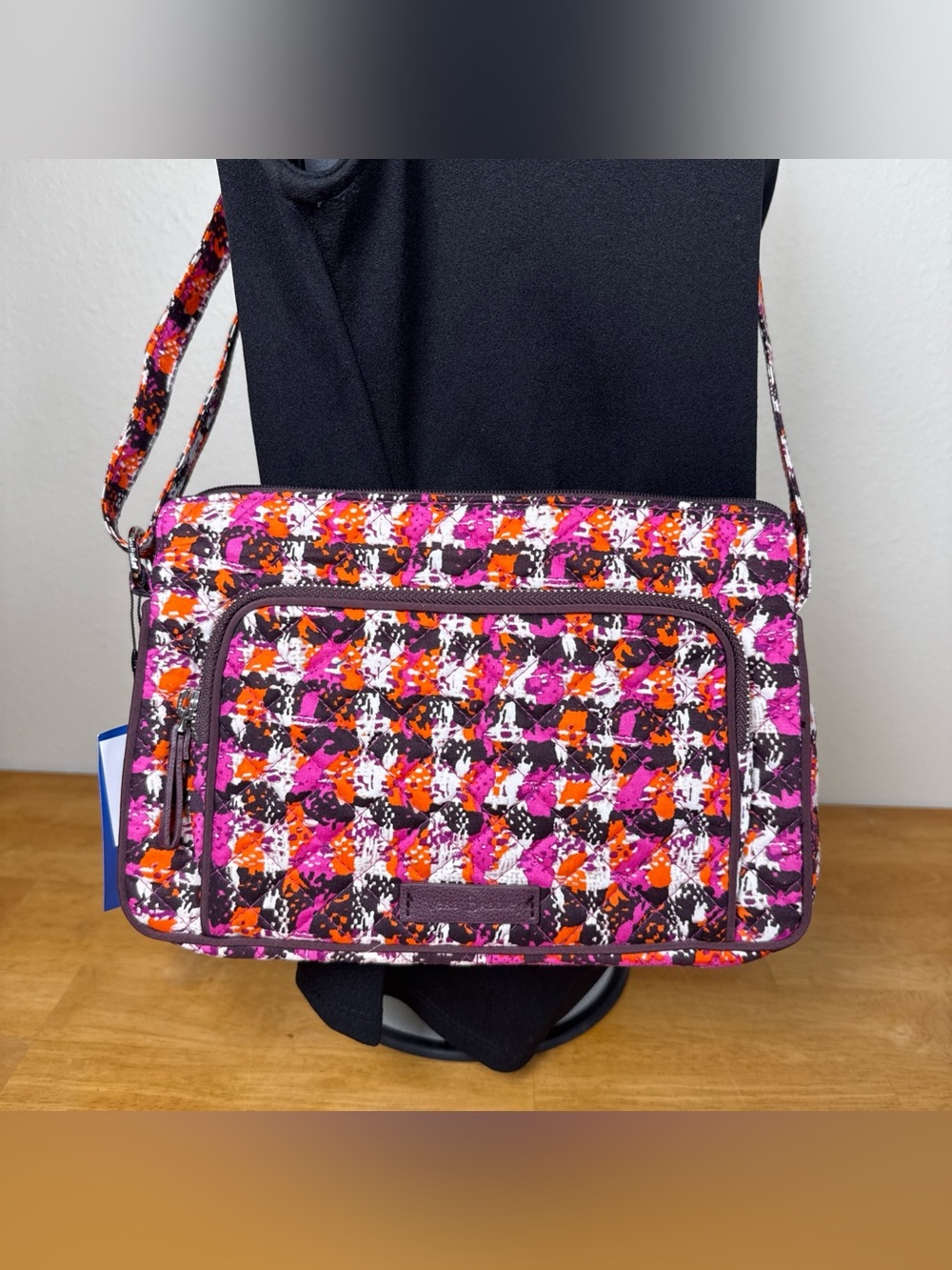 Vera Bradley RFID Little Hipster Houndstooth Tweed Print Shoulder Bag Crossbody